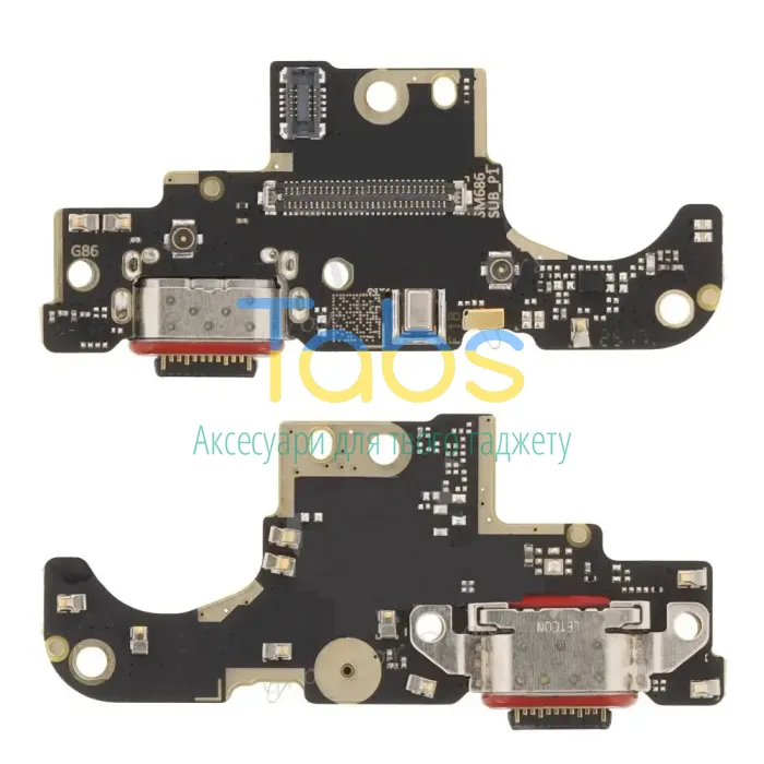 Шлейф для Motorola Moto G86 XT2527-2, Moto G86 Power XT2527-7 з роз'ємами зарядки та SIM картки, з мікрофоном - нижня плата Original Quality - изображение 1