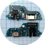 Шлейф Realme C53 з роз'ємами зарядки та навушників, мікрофоном - нижня плата High Quality