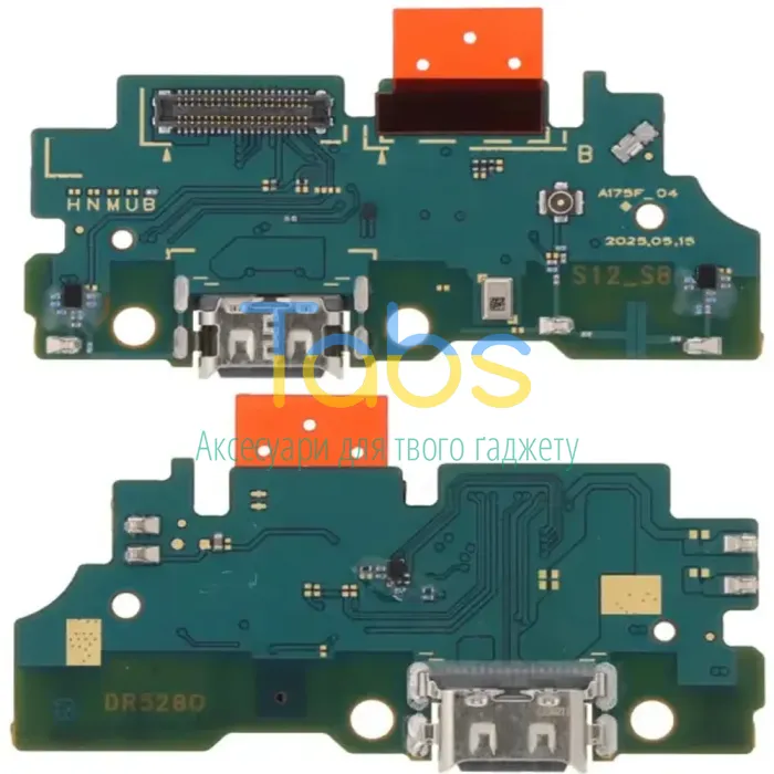 Шлейф для Samsung Galaxy A17 4G A175F з роз'ємом зарядки та мікрофоном - нижня плата Original Quality - изображение 1
