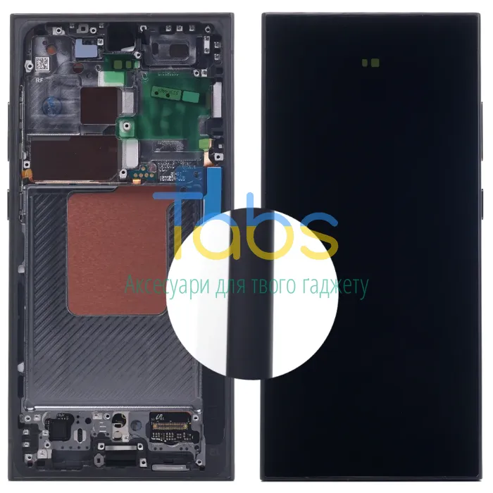 Дисплей для Samsung Galaxy S24 Ultra S928 з тачскріном (оригінал OEM SP з рамкою Titanium Black Green Blue) - зображення 1