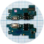 Шлейф Samsung Galaxy A20 2019 A205F з роз'ємами зарядки, навушників та мікрофоном Оригінал 100% - нижня плата