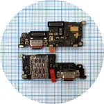 Шлейф Realme 12 Pro, 12 Pro+ Plus з роз'ємами зарядки, SIM-карти та мікрофоном - нижня плата Original Quality