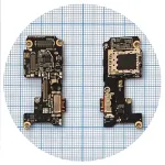 Шлейф Xiaomi Poco F5 Pro з роз'ємами Sim-карти, зарядки та мікрофоном - нижня плата High Quality