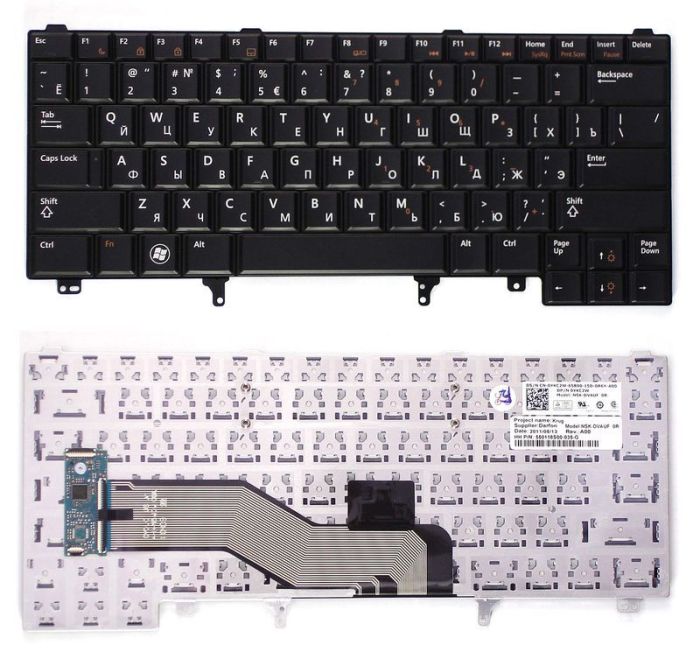Клавіатура для ноутбука Dell Latitude E5420, E6220, E6320, E6420, E6430 Black, RU/EN