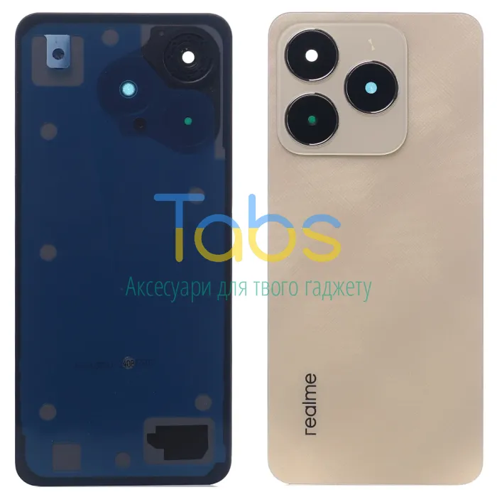 Задня кришка для Realme C61 (золотиста оригінал OEM зі склом камери) - изображение 1