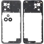 Рамка корпусу Realme C35 RMX3511 (чорна зі склом камери)