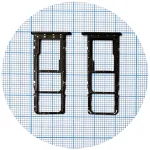 Тримач SIM карти Samsung Galaxy A03s A037F (чорний на 2 SIM + MicroSD)