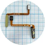 Шлейф Samsung Galaxy A25 5G A256E з кнопкою включення та сканером відбитка пальця (жовтий) Original Quality