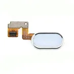 Шлейф Meizu M3 Note M681H з білою кнопкою меню Home та сріблястою окантовкою