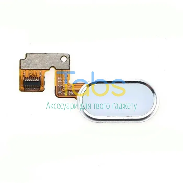 Шлейф Meizu M3 Note M681H з білою кнопкою меню Home та сріблястою окантовкою - зображення 1