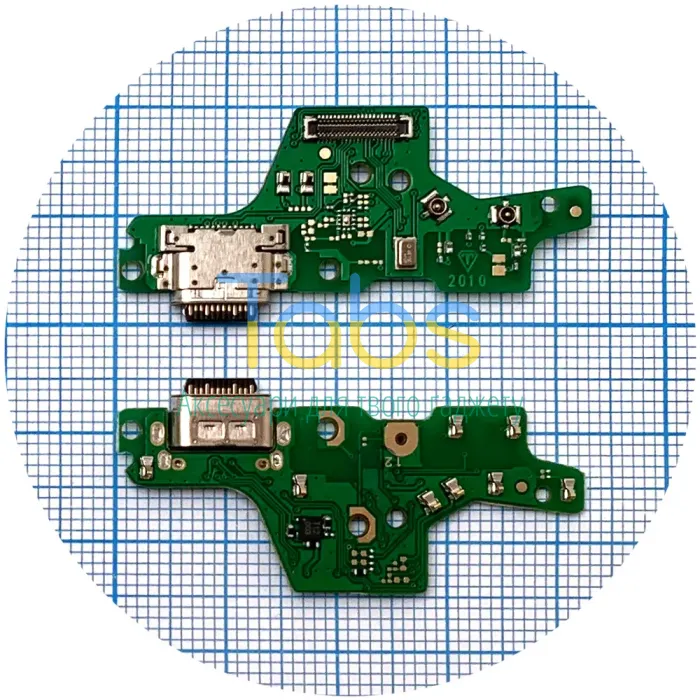 Шлейф Motorola Moto G8 Plus XT2019 з роз'ємом зарядки та мікрофоном - нижня плата High Quality - зображення 1
