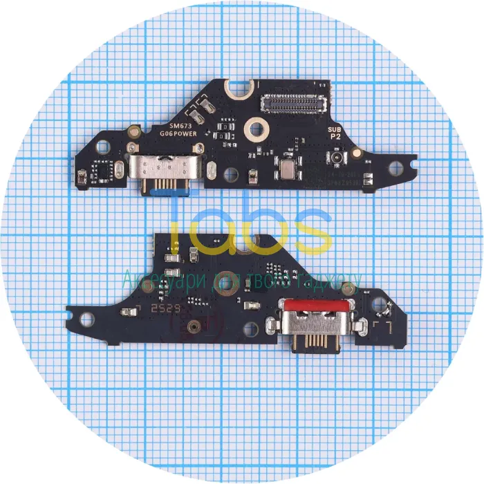 Шлейф для Motorola Moto G06 XT2535-3, Moto G06 Power XT2535-13 з роз'ємом зарядки та мікрофоном - нижня плата High Quality - зображення 1