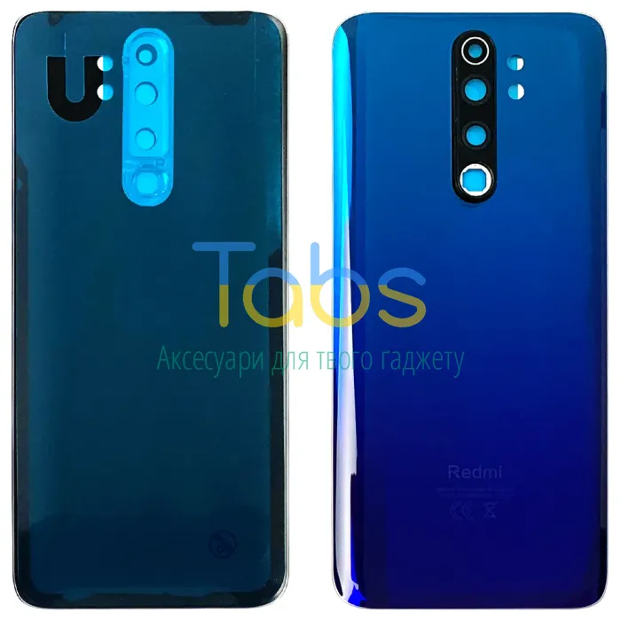 Задня кришка для Xiaomi Redmi Note 8 Pro M1906G7I (синя зі склом камери) Original Quality - зображення 1