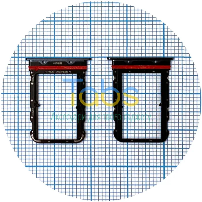 Тримач SIM карти Xiaomi Mi Note 10, Mi Note 10 Pro, Mi Note 10 Lite, Mi CC9 Pro (чорний на 2 SIM) - изображение 1