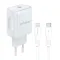 Мережевий зарядний пристрій (адаптер) 2в1 WALKER WH-64 PD_25W + Data Cable Type-C to Lightning white