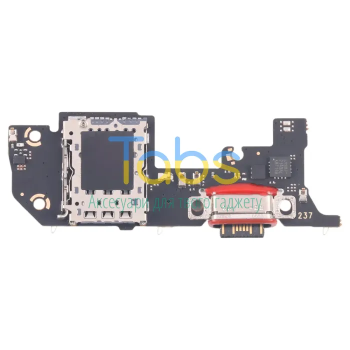 Шлейф для Xiaomi 14T Pro з роз'ємами зарядки та Sim-карти з мікрофоном - нижня плата High Quality - зображення 2