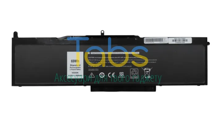 Аккумуляторная батарея для ноутбука Dell VG93N Latitude 5580 11.4V Black 7666mAh OEM - изображение 1
