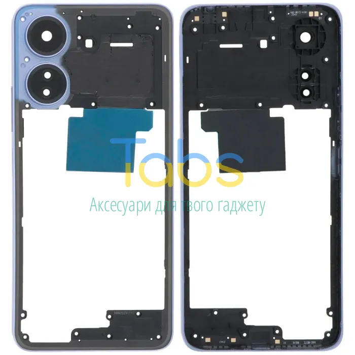 Рамка корпусу Xiaomi Poco C65 (фіолетова зі склом камери) - зображення 1
