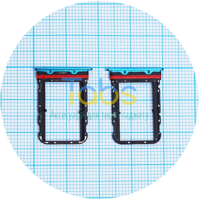 Тримач SIM карти Xiaomi Mi Note 10, Mi Note 10 Pro, Mi Note 10 Lite, Mi CC9 Pro (синій на 2 SIM) - изображение 1