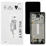 Дисплей для Samsung Galaxy A52 A526 A525 A528 з тачскріном (оригінал 100% у сріблястій рамці)