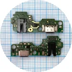 Шлейф Tecno Spark 20C з роз'ємами зарядки, навушників та мікрофоном - нижня плата High Quality