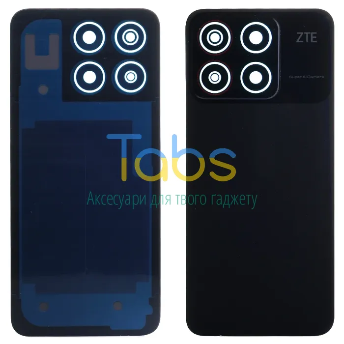 Задня кришка для ZTE Blade A35 (чорна зі склом камери) Original Quality - зображення 1