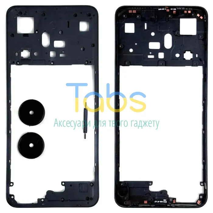 Рамка корпусу Realme C55 RMX3710 (чорна зі склом камери) - зображення 1
