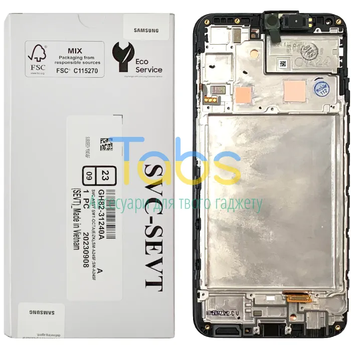 Дисплей для Samsung Galaxy A24 4G A245F з тачскріном (оригінал 100% Service Pack з рамкою) - зображення 1