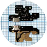 Шлейф ZTE Blade V10 з роз'ємом зарядки та мікрофоном - нижня плата