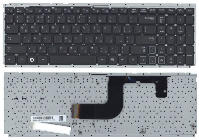 Клавіатура для ноутбука Samsung (RC510, RV511, RV513, RV520) Black, (No Frame), RU