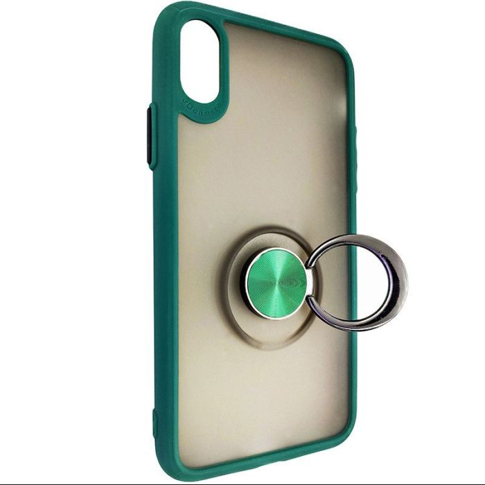 Чохол Totu Copy Ring Case iPhone XR Green+Чорний