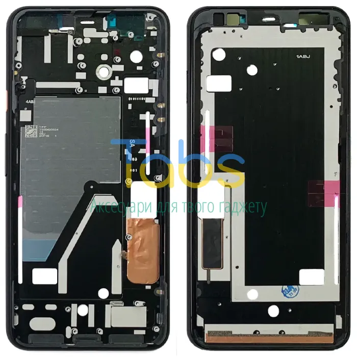 Рамка дисплея Google Pixel 4 XL (чорний з рожевою кнопкою) Original Quality - зображення 1
