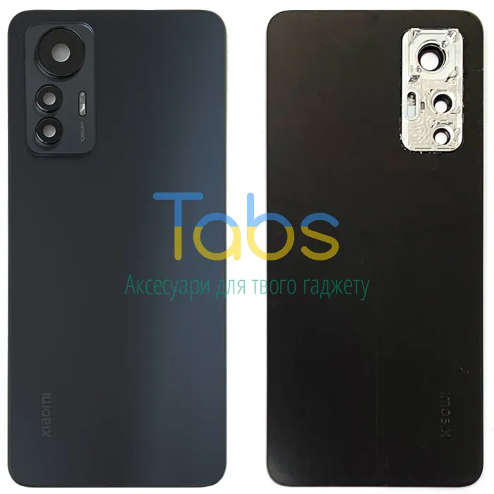 Задня кришка для Xiaomi 12 Lite (чорна зі склом камери) Original Quality - зображення 1