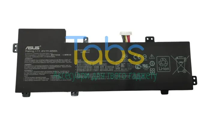 Аккумуляторная батарея для ноутбука Asus B31N1534 Zenbook UX510 11.4V Black 4240mAh OEM - зображення 2