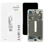 Дисплей для Samsung Galaxy S21 FE 5G G990B з тачскріном (оригінал 100% з сріблястою рамкою)