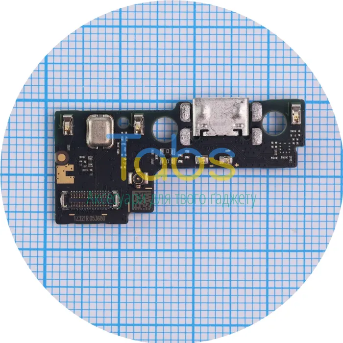 Шлейф для Xiaomi Redmi 12C, Poco C55 з роз'ємом зарядки та мікрофоном - нижня плата Original Quality - зображення 1