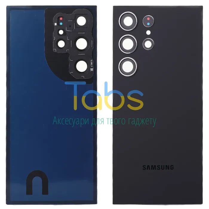 Задня кришка для Samsung Galaxy S24 Ultra S928 (чорна, Titanium Black зі склом камери) Original Quality - зображення 1