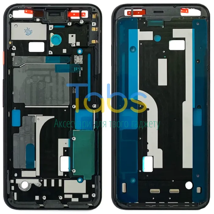 Рамка дисплея Google Pixel 4 (чорний з помаранчевою кнопкою) Original Quality - изображение 1