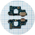 Шлейф Samsung Galaxy S20 FE G780F, Galaxy S20 FE 5G G781B, з роз'ємом зарядки та мікрофоном (версія 03D) Original Quality