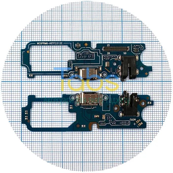 Шлейф Realme 6 RMX2001 з роз'ємами зарядки та навушників з мікрофоном - нижня плата High Quality - зображення 1