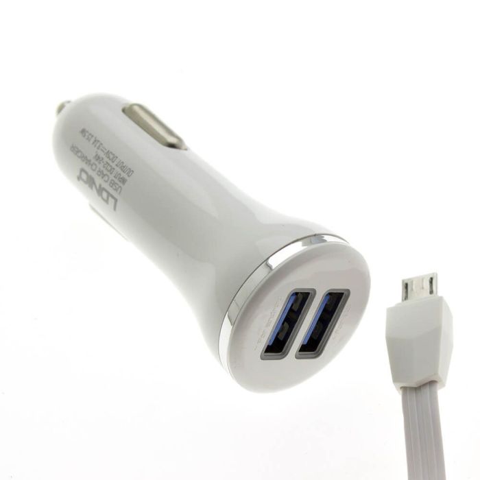 Автомобільний зарядний пристрій LDNIO DL-C23 3.1A 2USB micro-USB
