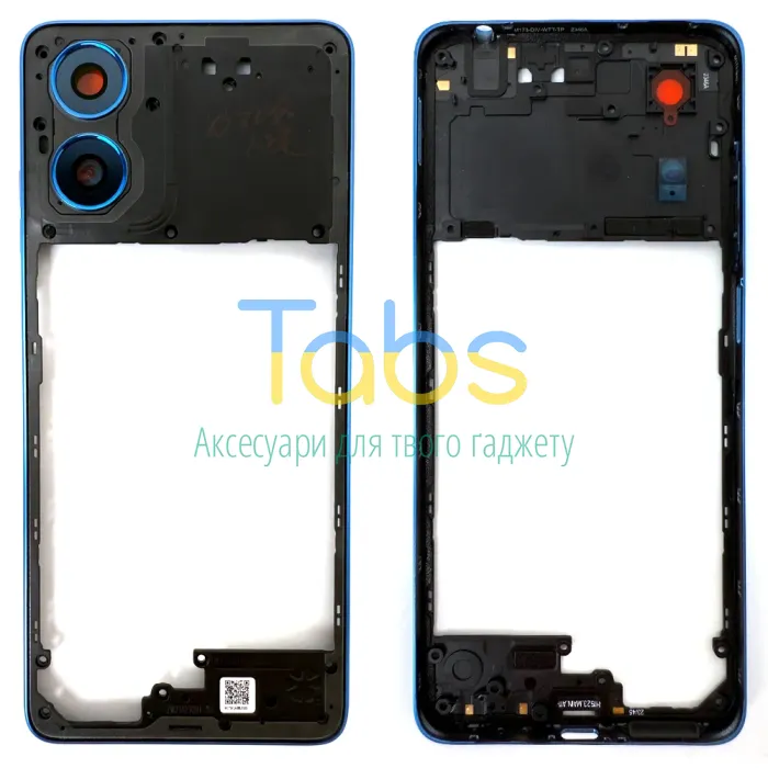 Рамка корпусу Motorola Moto G04 XT2421-2, Moto G04s XT2421-8 (синя зі склом камери) - изображение 1