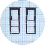 Тримач Sim картки та картки пам'яті Samsung Galaxy A12s A127, Galaxy A12 Nacho (чорний на 2 SIM + Micro SD)