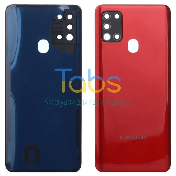 Задня кришка для Samsung Galaxy A21s A217F (червона зі склом камери) - зображення 1