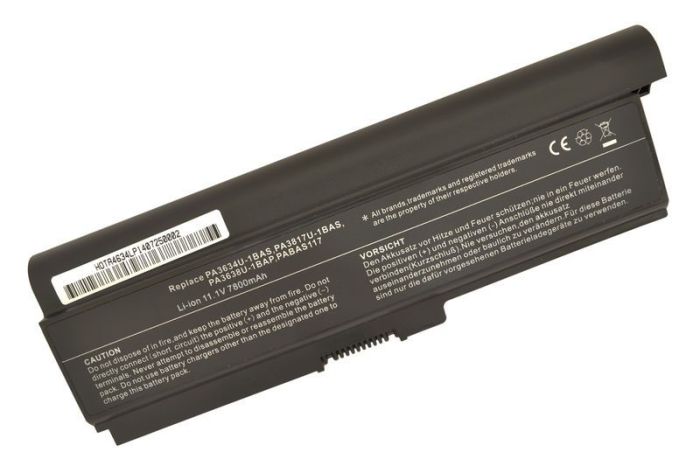 Усилений акумулятор для ноутбука Toshiba PA3636U-1BRL Satellite U400 10.8V Black 7800mAh OEM