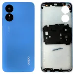 Задня кришка для Oppo A17 CPH2477 (блакитна  зі склом камери) Original Quality