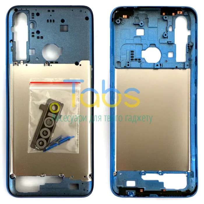 Рамка корпусу Realme 5 (синя зі склом камери) - изображение 1
