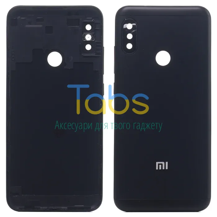 Задня кришка для Xiaomi Mi A2 Lite, Redmi 6 Pro M1805D1SG (чорна зі склом камери) Original Quality - зображення 1