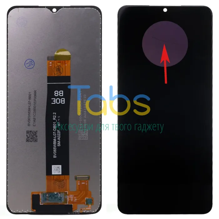Дисплей для Samsung Galaxy A02 A022F, M12 M127F, A12 A125F, A12s A127F з тачскріном (SM-A022F B065WBM-L07-DB01_R2.2 - уцінка) Original Quality - зображення 1