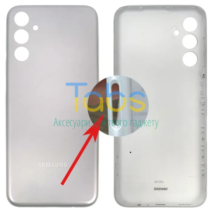 Задня кришка для Samsung Galaxy M14 M146 (срібляста - уцінка) Original Quality - зображення 1